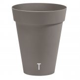 cover pot in plastic arkè slim taupe colour