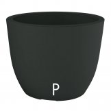 pot in plastic conca style slate colour