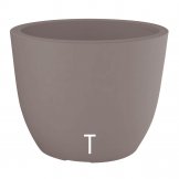 pot in plastic conca style taupe colour