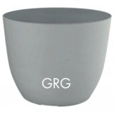 vaso in plastica conca pure color grigio