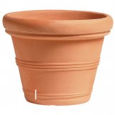 smooth double wall pot pale terracotta colour 