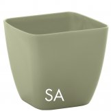 square cover pot in plastic verve sage colour