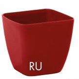 square cover pot in plastic verve ruby colour