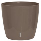 cover pot in plastic verve taupe colour