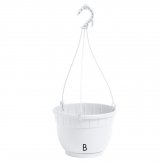 hanging basket siena assemblato en plastico color blanco