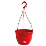 hanging basket siena assemblato en plastico color rojo